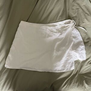 White Wrap Mini Skort